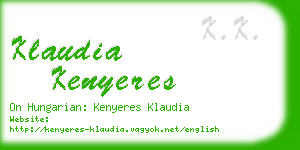 klaudia kenyeres business card